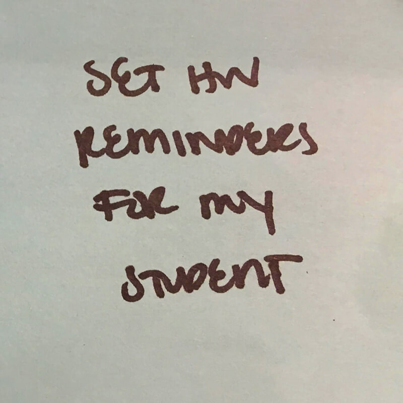 Set HW reminders for my student