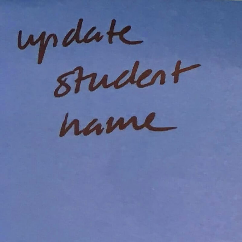 Update student name