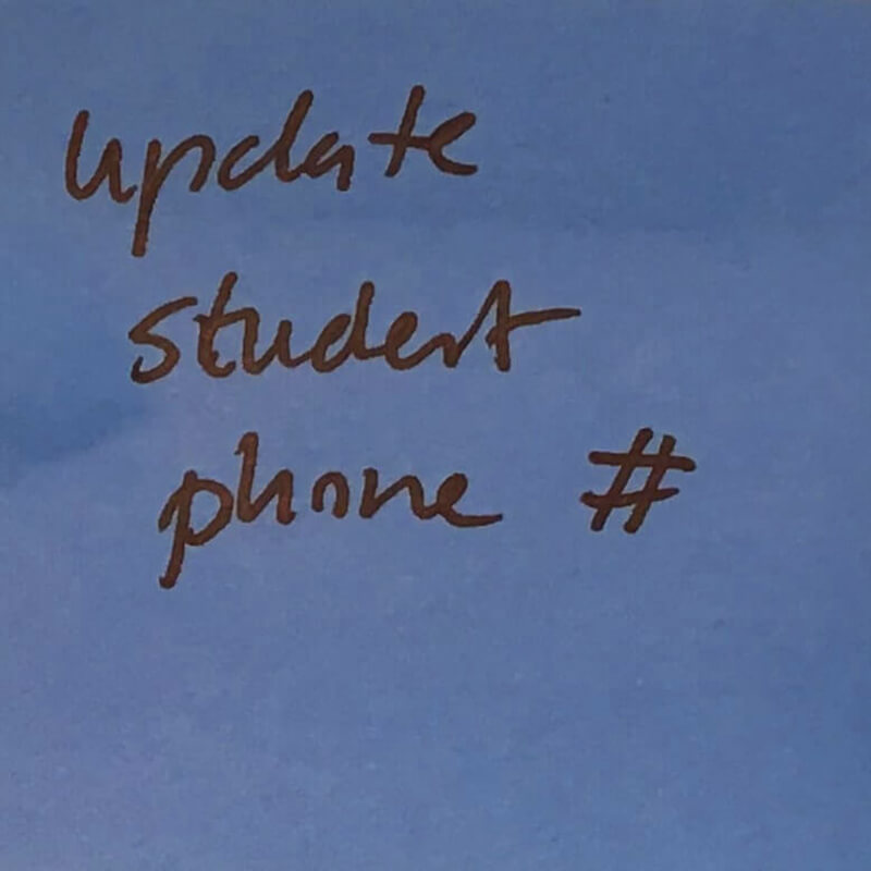 Update student phone #